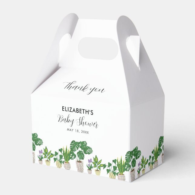 Potted Plants Baby Shower Bloom Greenery Botanical Favour Box (Front Side)