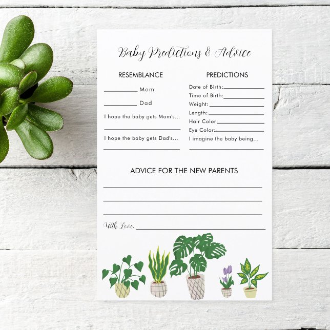Potted Plants Baby Shower Predictions Advice Game (Creator Uploaded)