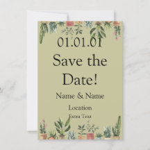 Potted Plants Boho Save the Date