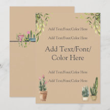 Potted Plants Boho Wedding Invitation