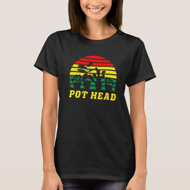 Potted Plants Botanical Gardener Pot Head T-Shirt (Front)