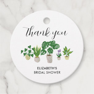Potted Plants Bridal Shower Greenery Thank you  Favour Tags