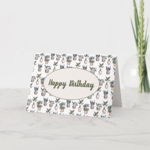 Potted Plants for Birthday Card