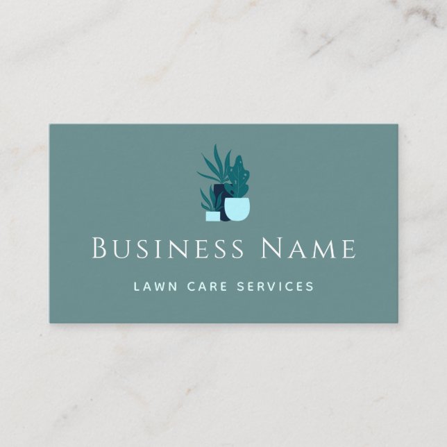 Potted Plants Lawn Care Services Minimal Gardener Business Card (Front)