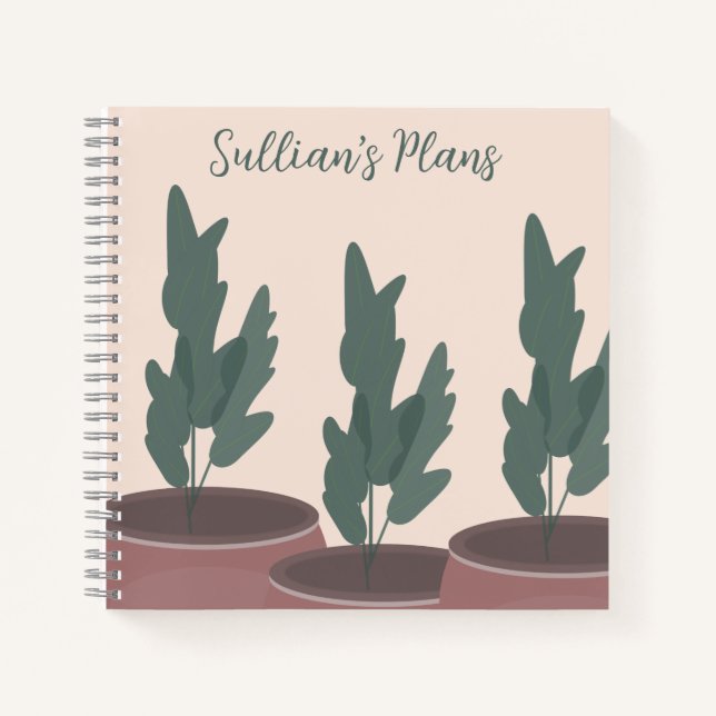 Potted Plants Script Name Notebook (Front)