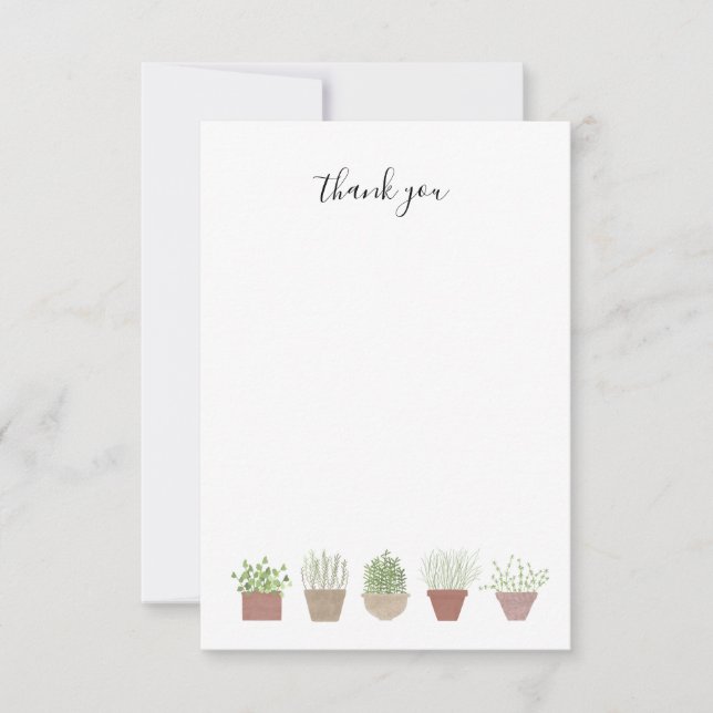 Potted Plants thank you note Card (Front)