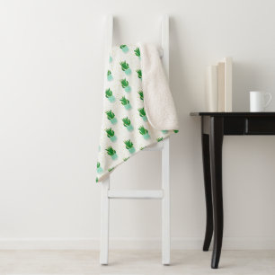 Potted Sansevieria Snake Plant Print Sherpa Blanket