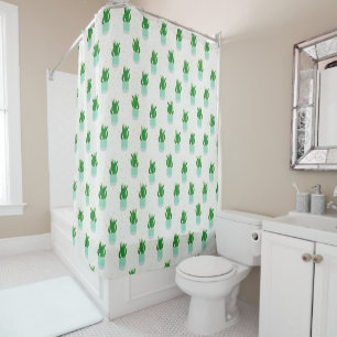 Potted Sansevieria Snake Plant Print Shower Curtain
