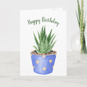 Potted Succulent In Polka Dot Pot Card