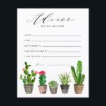 Potted Succulents and Cactus Wedding Advice Card<br><div class="desc">Ask guests to leave their advice and well wishes with this customisable advice card. It features watercolour potted succulents and cacti. Personalise by adding names. This cactus wedding advice card is available on other cardstock.</div>