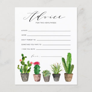Potted Succulents and Cactus Wedding Advice Card