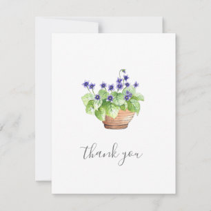 Potted Violets Thank You Card