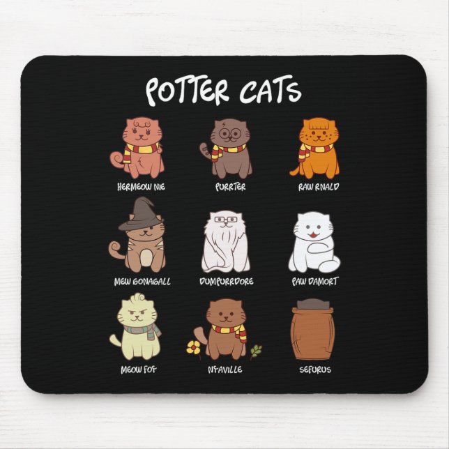 Potter Cats For Cat Lover  Mouse Mat (Front)