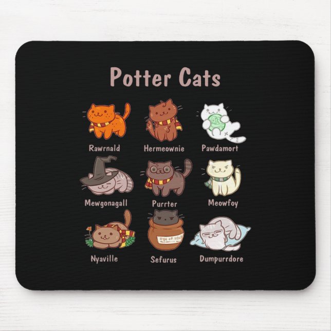 Potter Cats For Cat Lovers  Mouse Mat (Front)