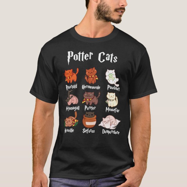 Potter Cats Harry Pawter Classic T-Shirt (Front)