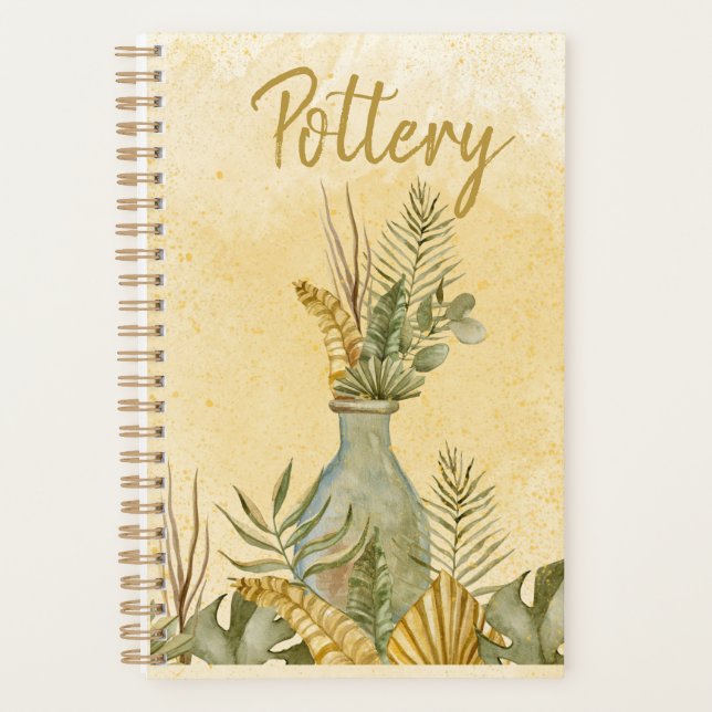 Potter Ceramist Pottery Vase Foliage Illustrations Planner (Front)