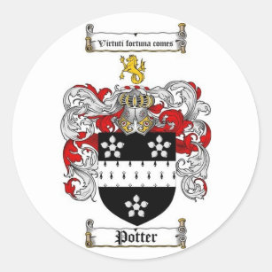 Potter Family Crest Classic Round Sticker
