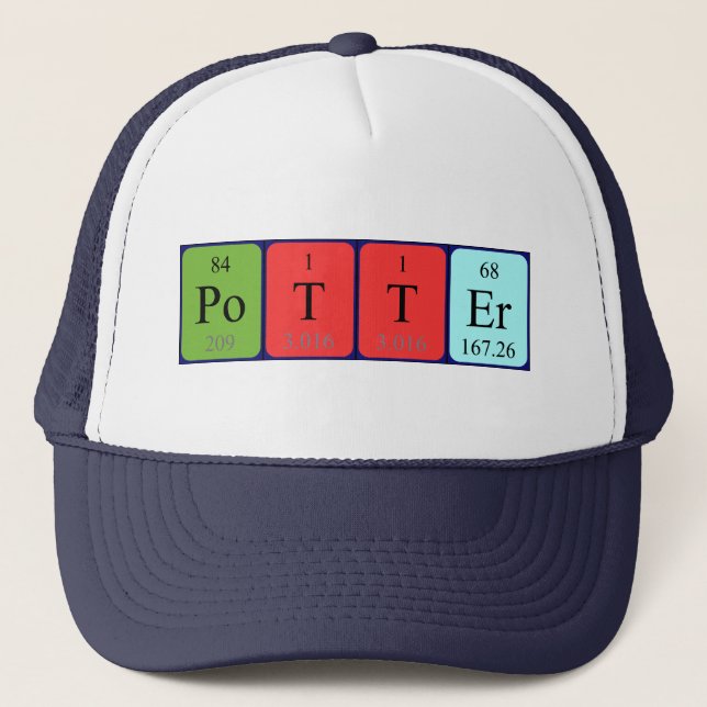 Potter periodic table name hat (Front)