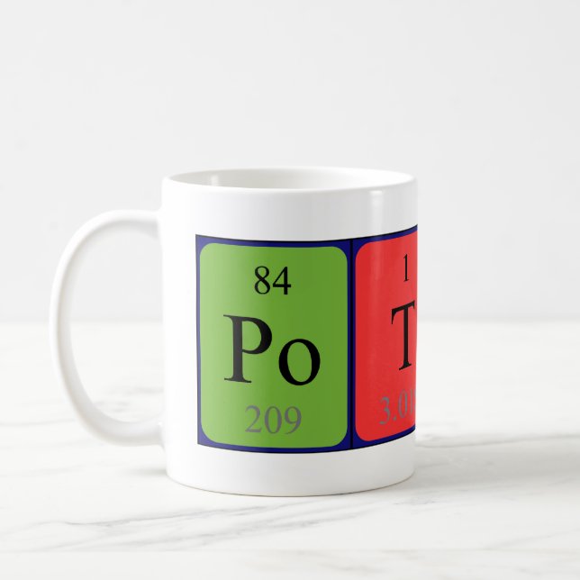 Potter periodic table name mug (Left)