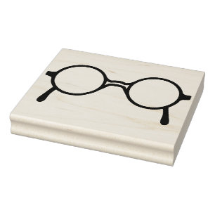 Potter-Style Eyeglasses Rubber Art Stamp