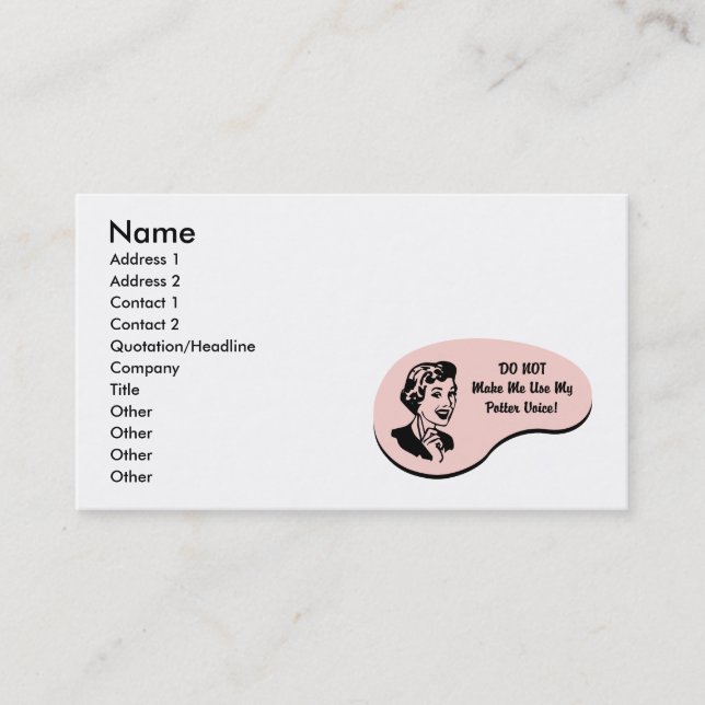Potter Voice Business Card (Front)