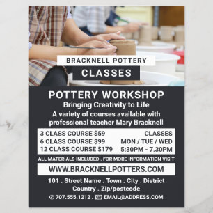 Potter Wheels, Pottery Classes, Potters Flyer