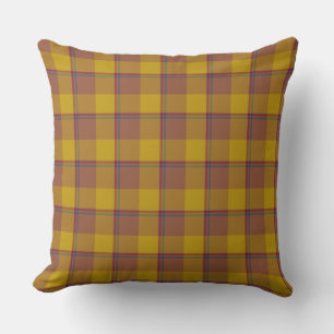 Potters Clay and Pizza Plaid Brown Gold Cushion