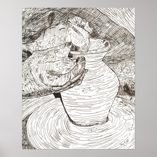 Potter's Hands and Pot Poster (Front)