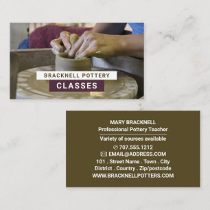 Potter's Wheel, Pottery Classes, Potters Business Card