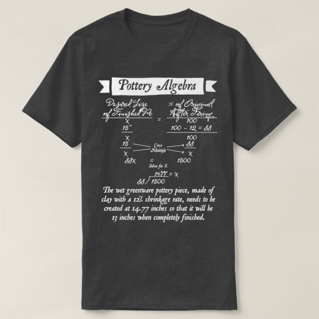 Pottery Algebra 1 T-Shirt (Design Front)