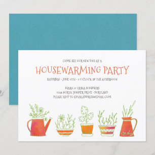 Pottery and Plants Housewarming Party Invitation