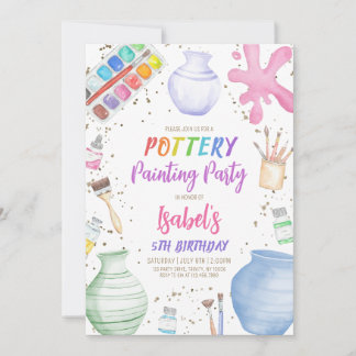 Pottery Art Birthday Party Invitation