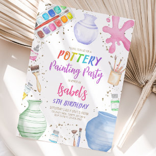 Pottery Art Birthday Party Invitation