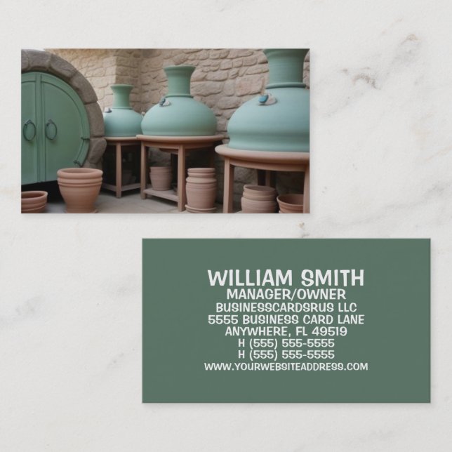 Pottery Artist Antique Business Card (Front/Back)