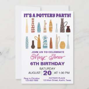 Pottery Birthday Party Invitation