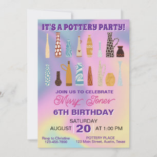 Pottery Birthday Party Invitation