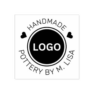 Pottery by Business Curved text Rubber Stamp