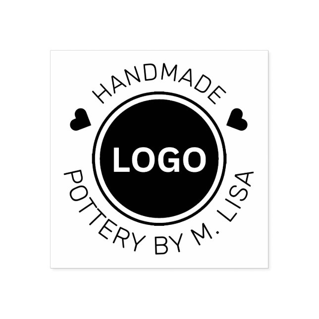 Pottery by Business Curved text  Rubber Stamp (Imprint)
