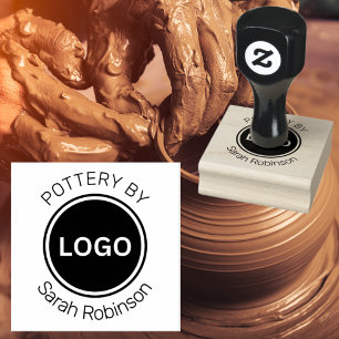 Pottery By Curved text Rubber Stamp