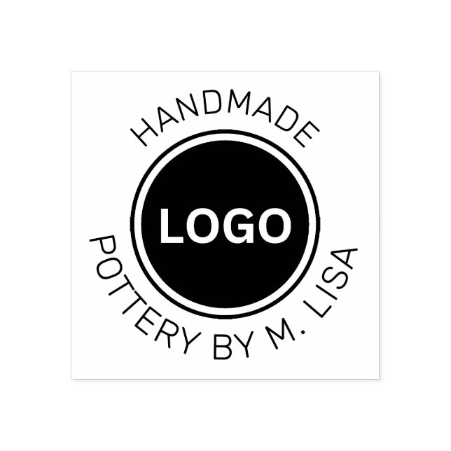 Pottery By Handmade Curved text Rubber Stamp (Imprint)