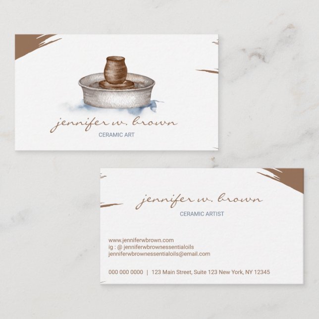 Pottery Ceramic Artist Tool sculpture Business Card (Front/Back)