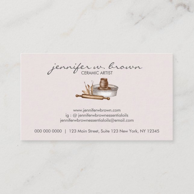 Pottery Ceramic Clay Business Card (Back)