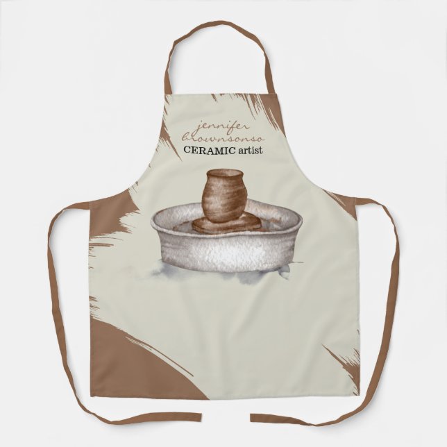 Pottery Ceramic Clay Turner sculpture handmade Apron (Front)
