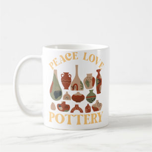 Pottery Ceramics Artist Girl Peace Love Pottery Coffee Mug