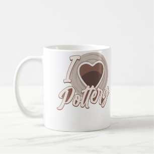 Pottery Ceramics Artist Heart I Love Pottery Coffee Mug