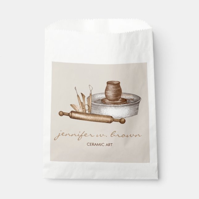 Pottery Ceramics customer gift Favour Bags (Front)
