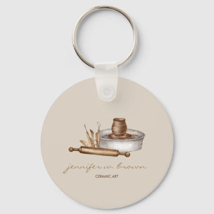 Pottery Ceramics pottery branding Key Ring