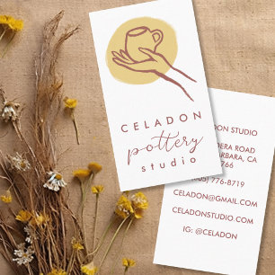 POTTERY Ceramics Studio Elegant Hand-drawn CUSTOM  Business Card