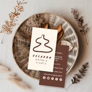 POTTERY Ceramics Studio Elegant Hand-drawn Icons  Business Card