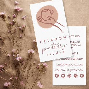 POTTERY Ceramics Studio Elegant Hand-drawn Icons  Business Card